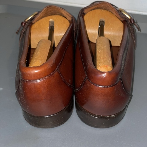 Cole Haan Monk Strap Buckle Leather Men Shoes Brown Sz 10.5 D Genuine Hand Sew - Picture 3 of 8